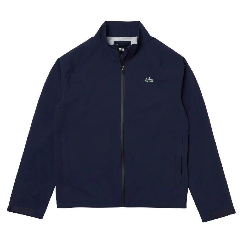 Cool Men's Pea CoatsLacoste Zip-Up Waterproof Windbreaker Golf Jacket 2023