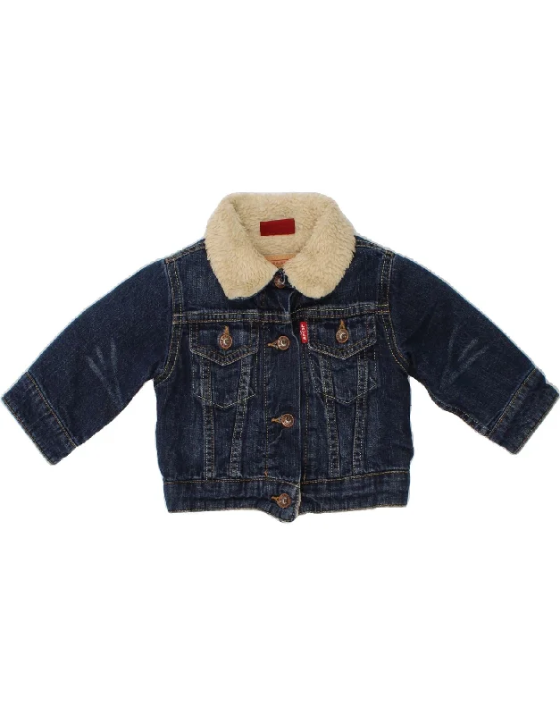 Weather-Resistant Men's CoatsLEVI'S Baby Girls Denim Sherpa Jacket 0-3 Months Blue Cotton Weather-Resistant Men's CoatsLEVI'S Baby Girls Denim Sherpa Jacket 0-3 Months Blue Cotton