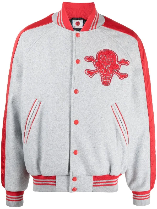 Men's Coats with ZippersLogo-Embroidered Bomber Jacket