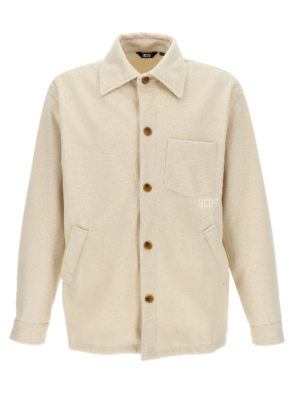 Men's Coats with Hand WarmersLogo Embroidery Jacket