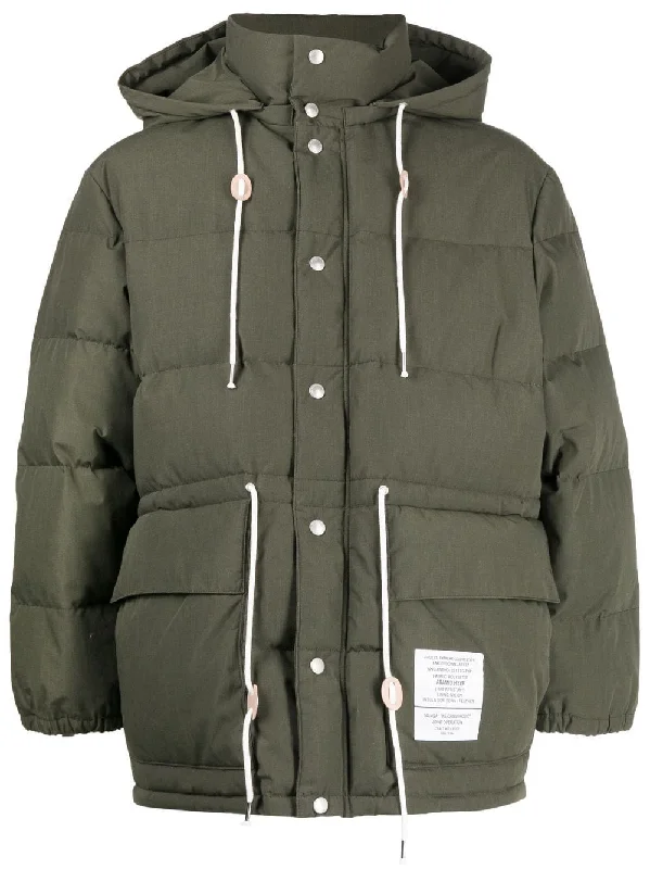 Men's Coats with Military InfluenceLogo-Patch Padded Jacket