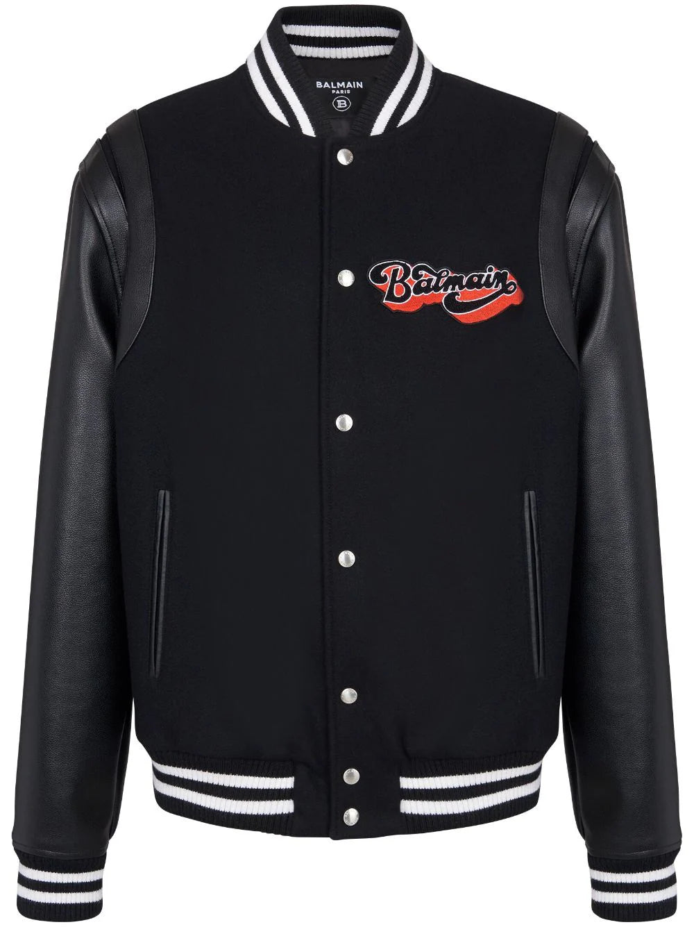Men's Coats with Belted WaistsLogo-Patch Virgin Wool Bomber Jacket