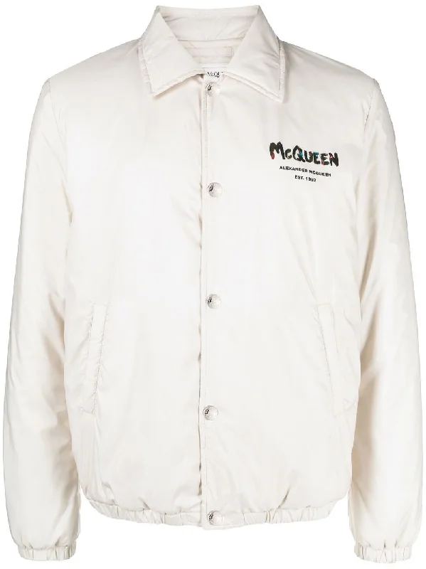 Versatile Men's Pea CoatsLogo-Print Bomber Jacket