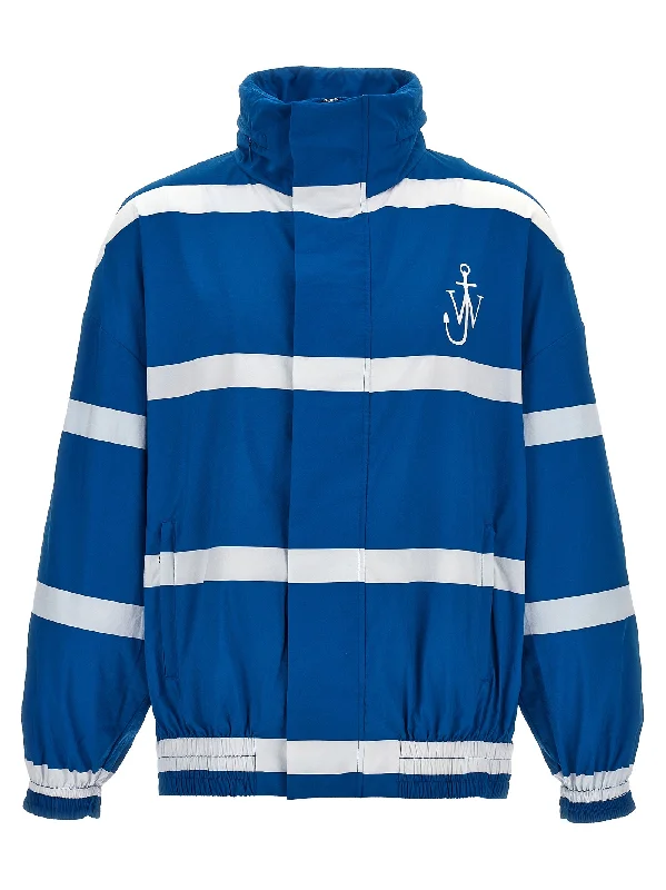Practical Men's RaincoatsLogo Print Striped Jacket