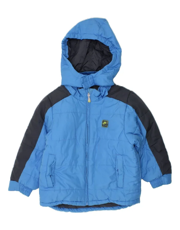 Men's Coats for SnowboardingNIKE Boys Hooded Padded Jacket 4-5 Years Small Blue Colourblock Polyester Men's Coats for SnowboardingNIKE Boys Hooded Padded Jacket 4-5 Years Small Blue Colourblock Polyester