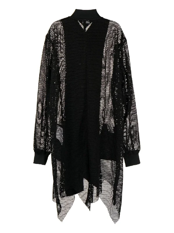 Men's Coats Made in the USAOpen-Knit Asymmetric Bomber Jacket