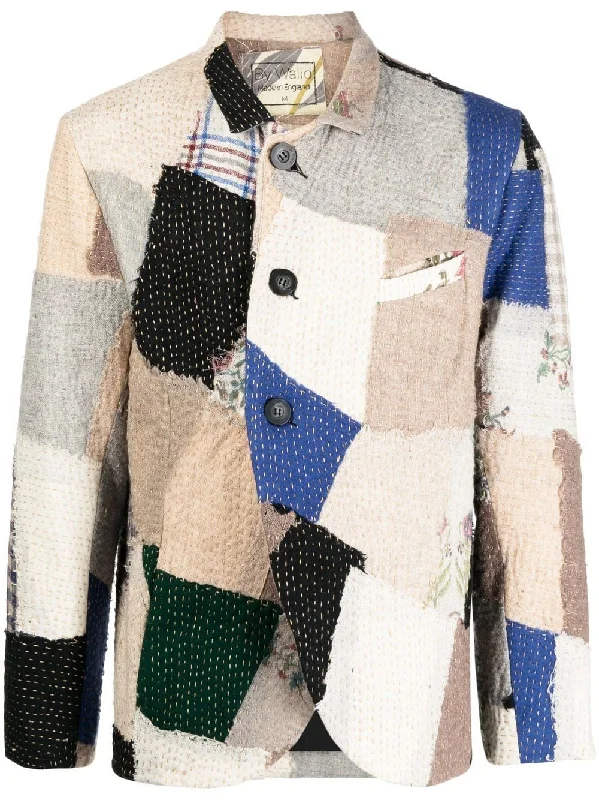 Men's Coats for Outdoor ActivitiesPatchwork Wool Jacket