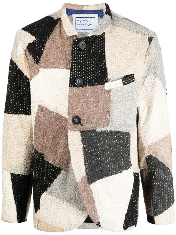 Men's Coats for Snowy WeatherPatchwork Wool Jacket