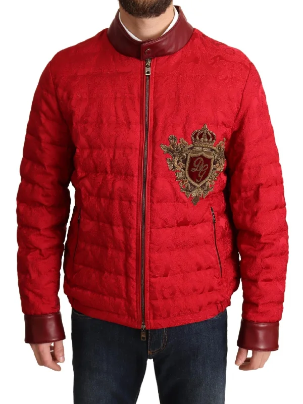 Men's Coats for Everyday WearRed And Gold Bomber Designer Jacket