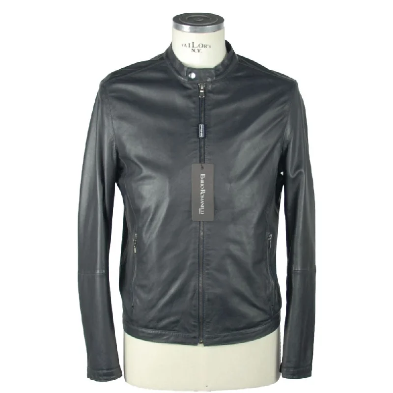 Men's Coats for Winter SportsSapphire Elegance Leather Jacket