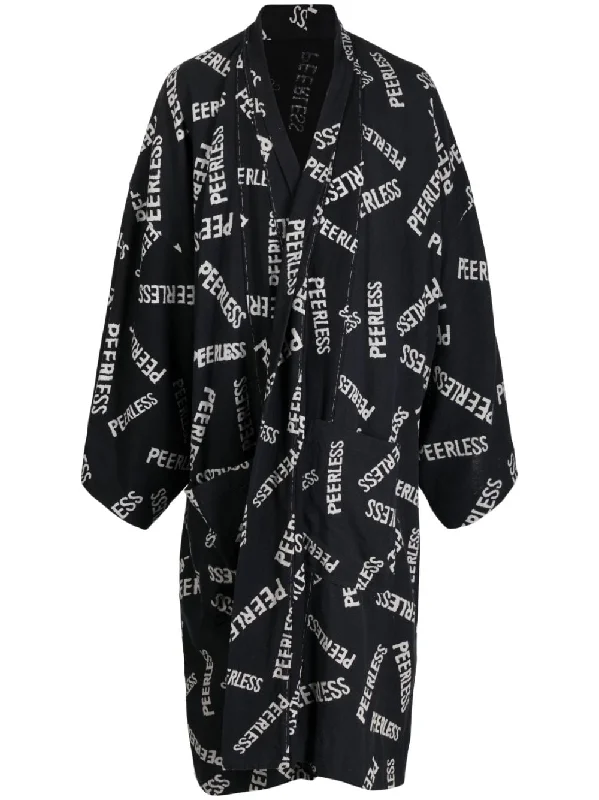 Men's Coats with Stretch FabricSlogan-Print Wide-Sleeve Jacket