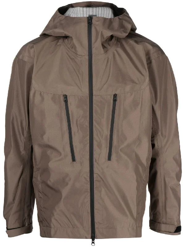 Men's Coats for SkiingSlouchy-Hood Long-Sleeve Jacket