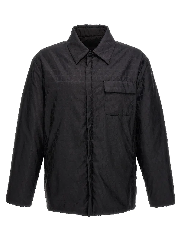 Men's Coats with Velcro ClosuresValentino Toile Iconographe Reversible Jacket