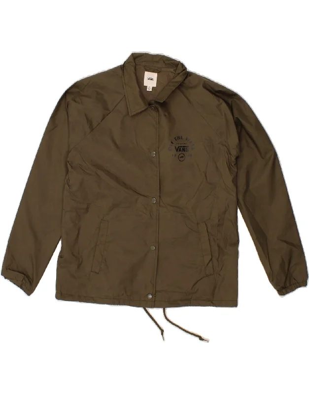 Designer Men's OvercoatsVANS Boys Graphic Rain Jacket 7-8 Years XS  Green Nylon