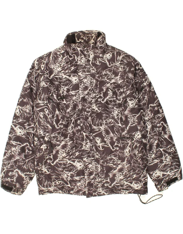 Men's Coats for Ice FishingVINTAGE Mens Abstract Pattern Windbreaker Jacket UK 38 Medium Brown