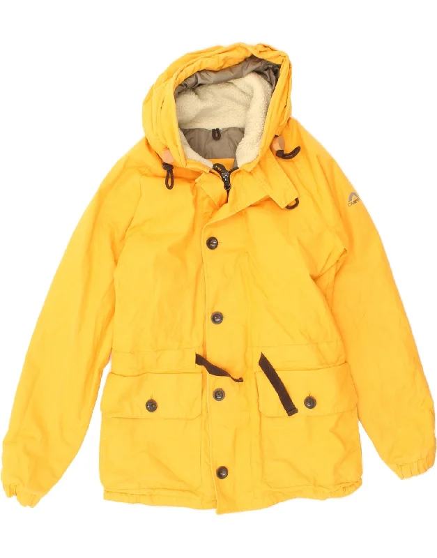 High-Quality Men's Duffle CoatsVINTAGE Mens Hooded Sherpa Padded Jacket UK 40 Large Yellow Cotton