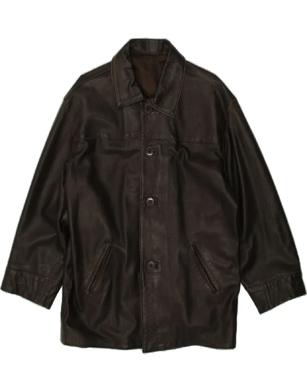 Lightweight Men's WindbreakersVINTAGE Mens Leather Jacket UK 36 Small Black