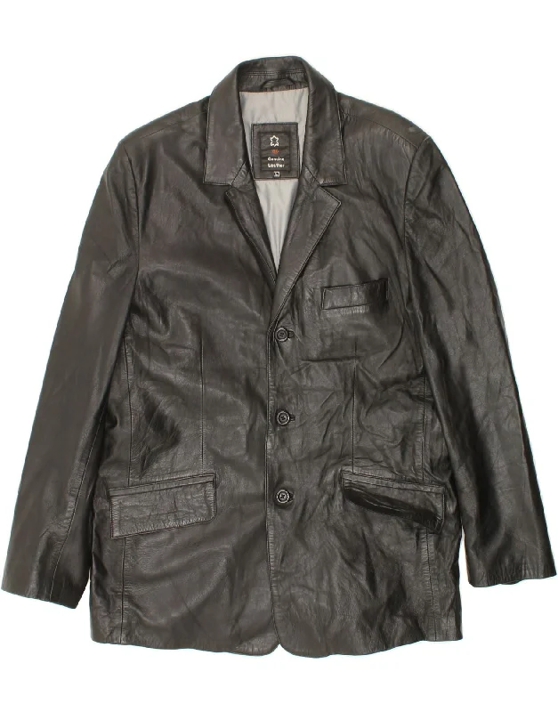 Men's Coats for RunningVINTAGE Mens Leather Jacket UK 40 Large Black Leather