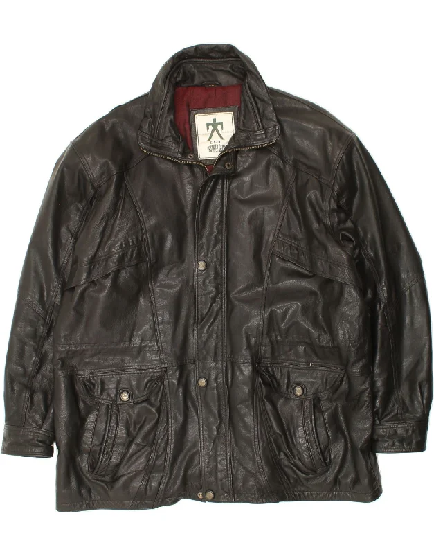 Best Men's Leather CoatsVINTAGE Mens Leather Jacket UK 44 2XL Black Leather