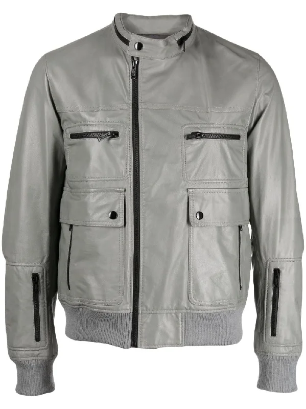 Men's Coats for SnowboardingZip-Up Biker Jacket