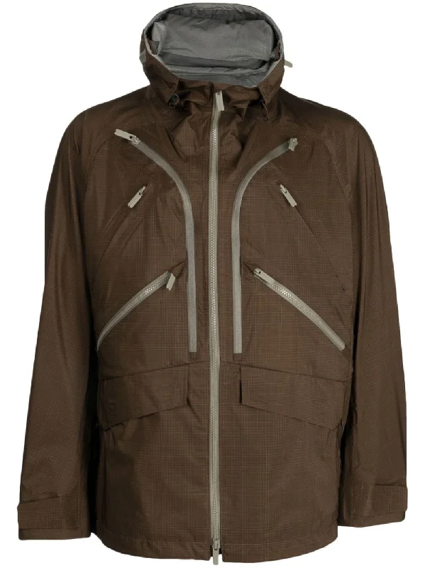 Men's Coats for Big and TallZip-Up Plaid Hooded Jacket